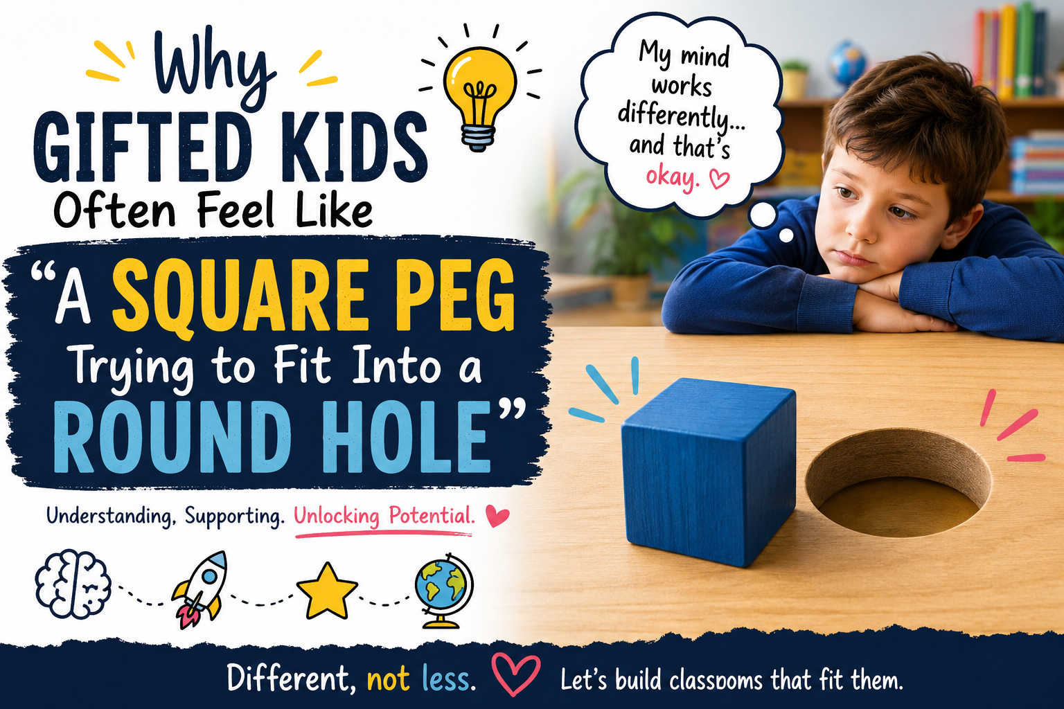 Why Gifted Kids Often Feel Like “A Square Peg Trying to Fit Into a Round Hole”